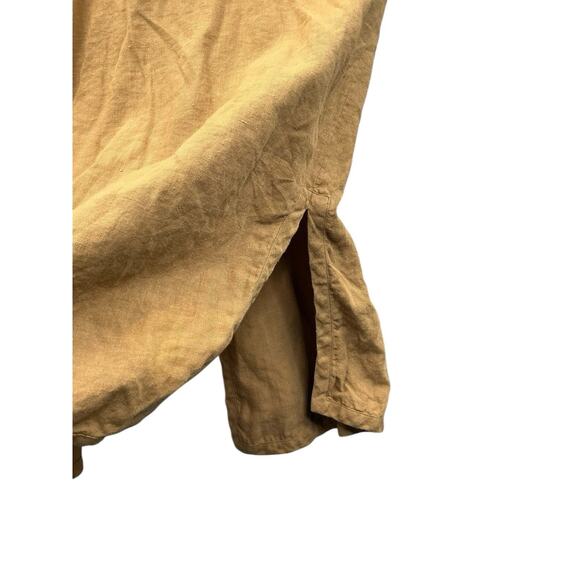 Eileen Fisher Sandalwood 100% Linen Long Hooded Jacket Size Large - Picture 10 of 14